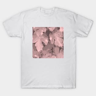 Pink Grey Leaves pattern,  grey, pink, leaves, minimal, decor, xmas, christmas, fall, autumn, holiday, T-Shirt